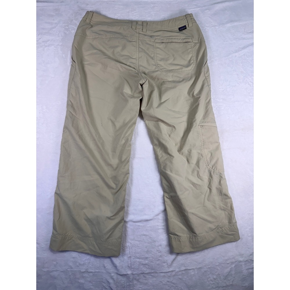 Patagonia Hiking Cargo Pants 4 Tan Nylon Blend Straight Leg Womens - Picture 4 of 4
